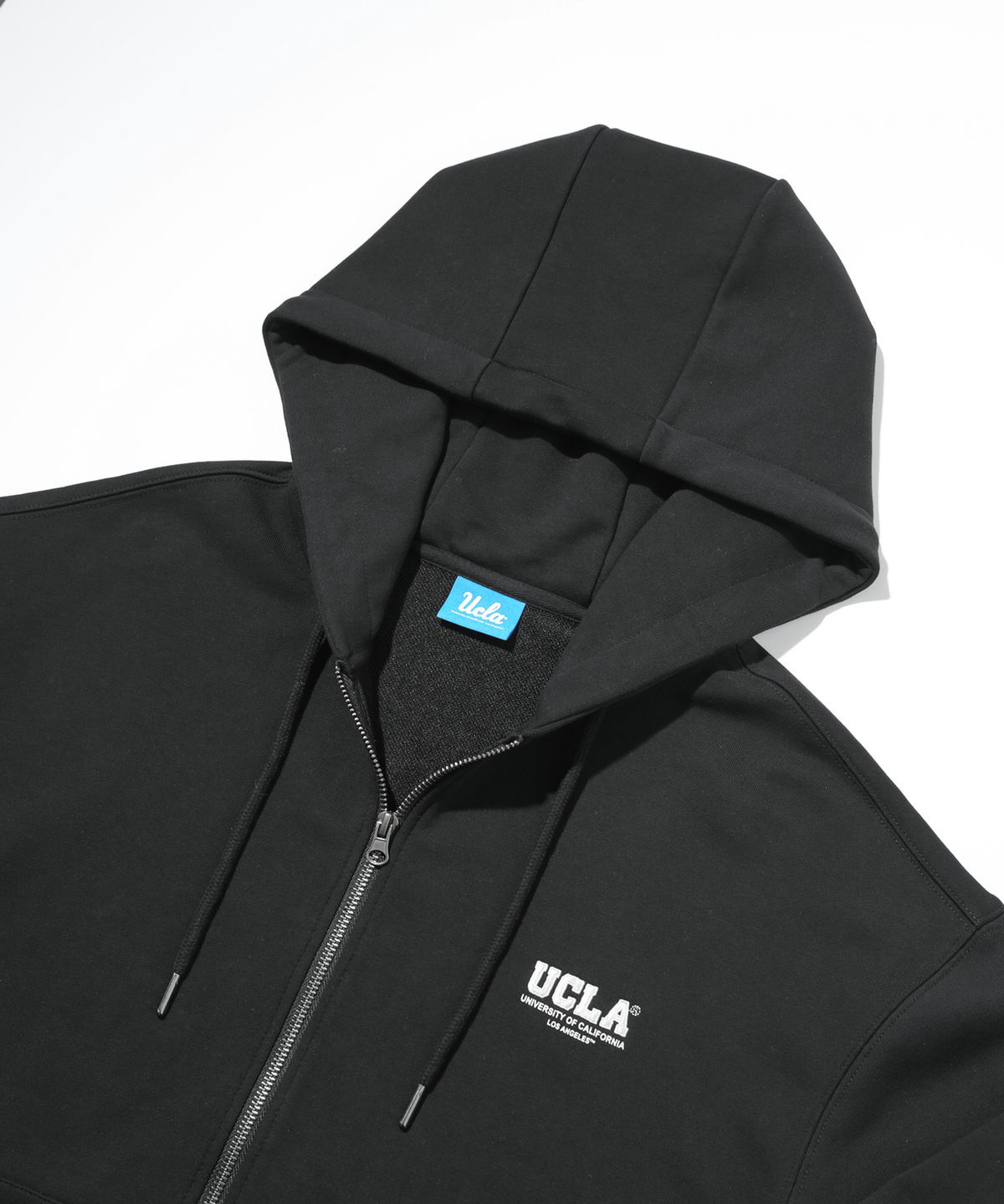 유씨엘에이(UCLA) 남녀공용 베이직 로고 집업 후디[BLACK](UBRGD01)