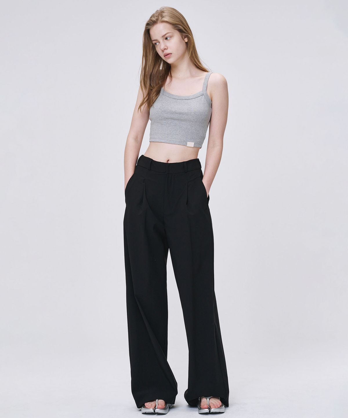 마롭(MALOUPE) 2158 나일론 와이드 팬츠 (블랙)