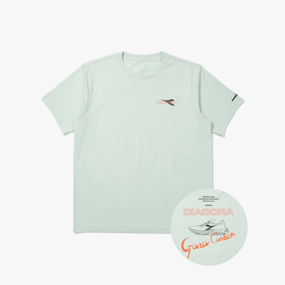 디아도라(diadora) 가라카본 그래픽 반팔 티셔츠 MINT