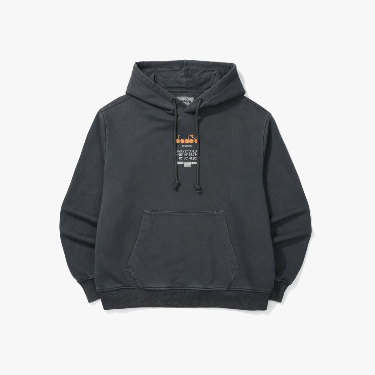 디아도라(diadora) 가먼트다잉 후드티셔츠 GREY