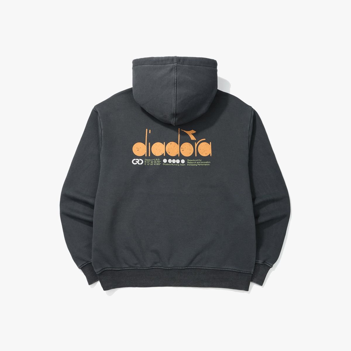 디아도라(diadora) 가먼트다잉 후드티셔츠 GREY