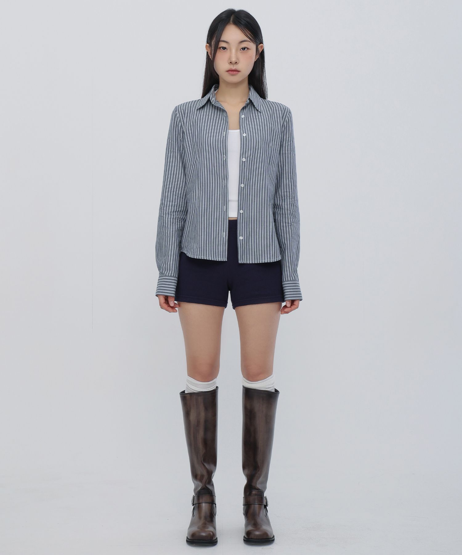 MUSINSA公式 | CHICKS クラシックリブマイクロショーツネイビー