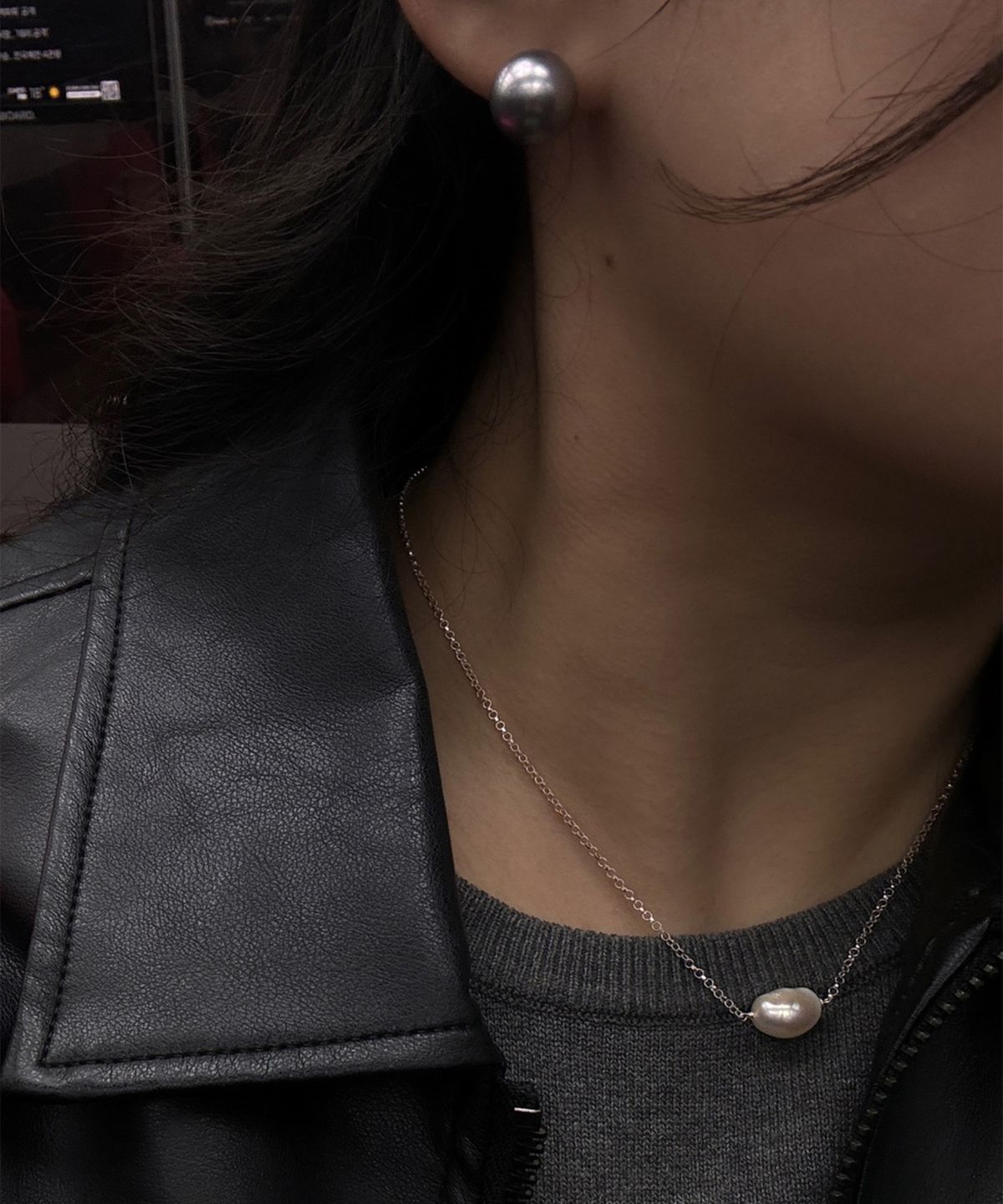 마르타(MARTA) 925 silver. Natural pearl necklace (no.1)