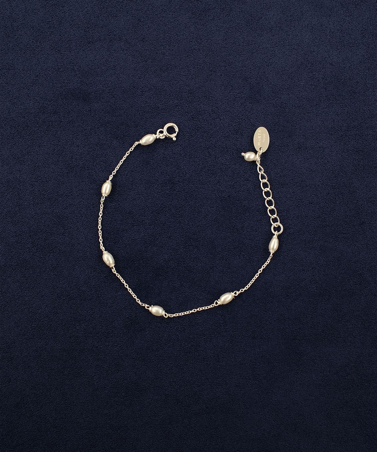 마르타(MARTA) 925 silver. Natural pearl bracelet (no.2)