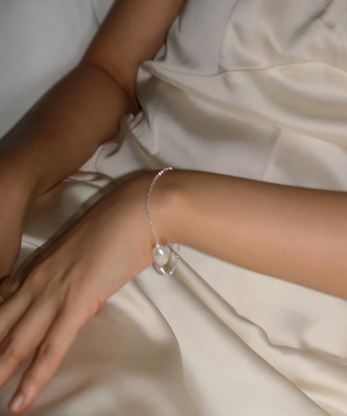 마르타(MARTA) 925 silver. Natural pearl bracelet (no.1)