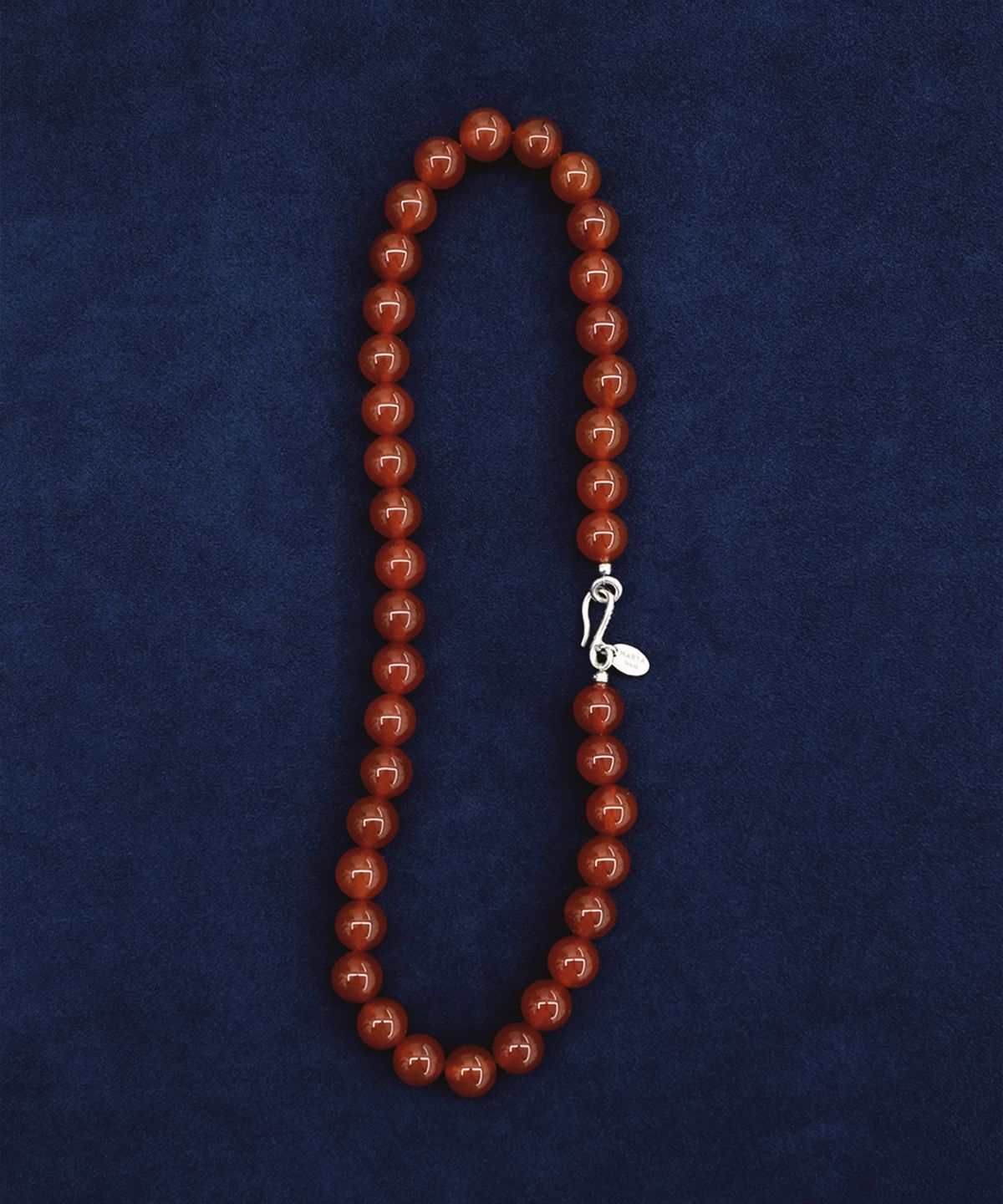 마르타(MARTA) 925 silver. Carnelian necklace (10mm)