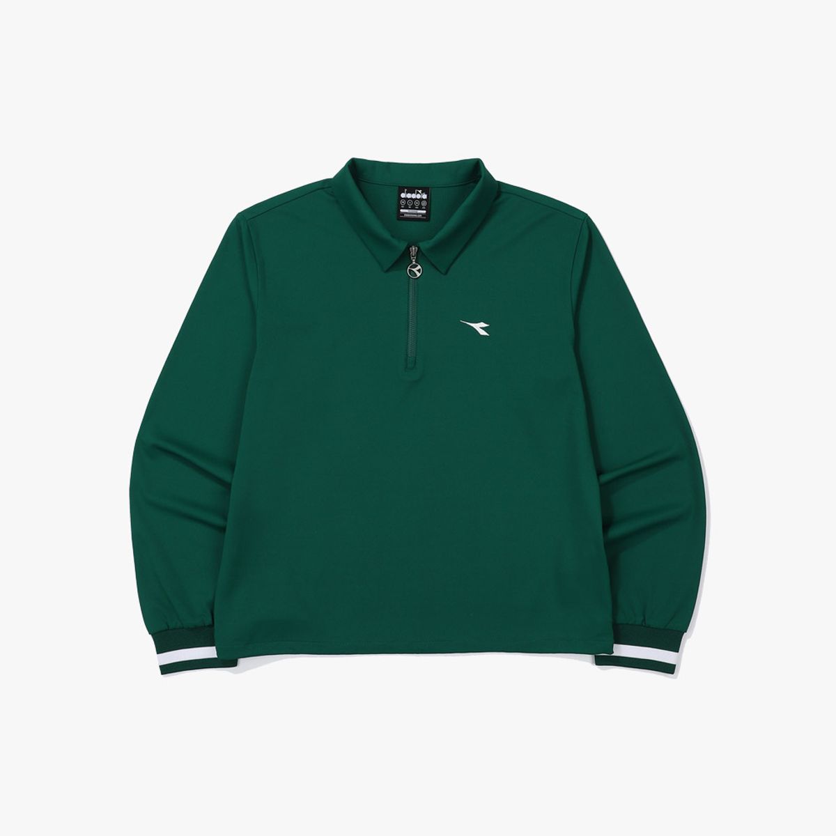 디아도라(diadora) 테니스 하프집업 긴팔 티셔츠 우먼 GREEN