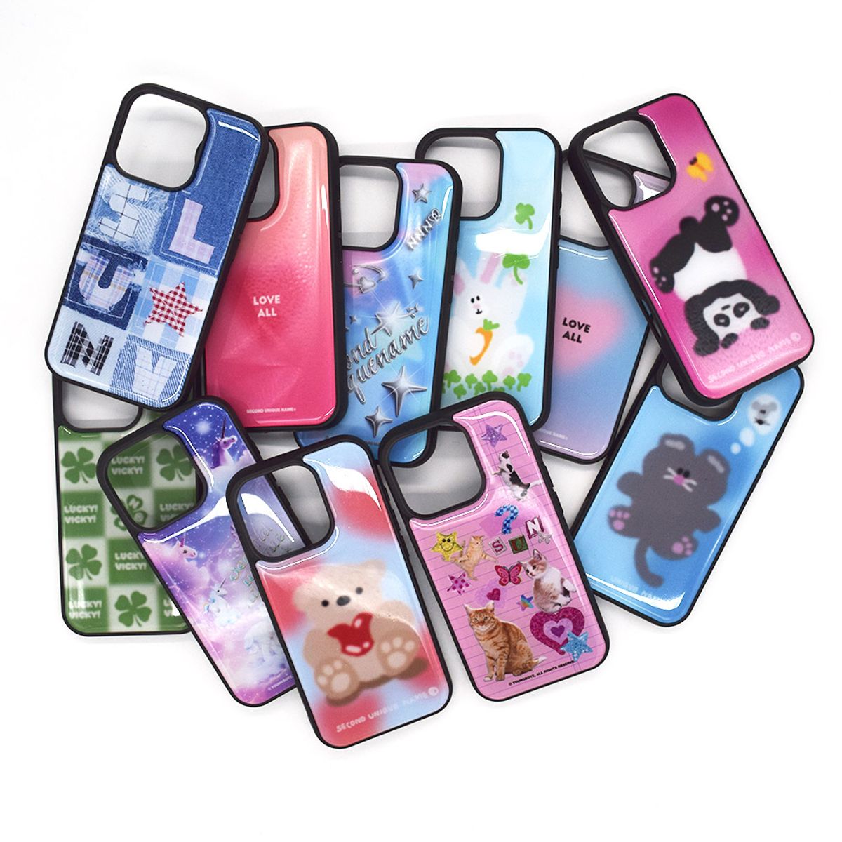 세컨드유니크네임(SECOND UNIQUE NAME) SUN CASE GRAPHIC CAT WITH MOUSE (EPOXY&GLOSSY)