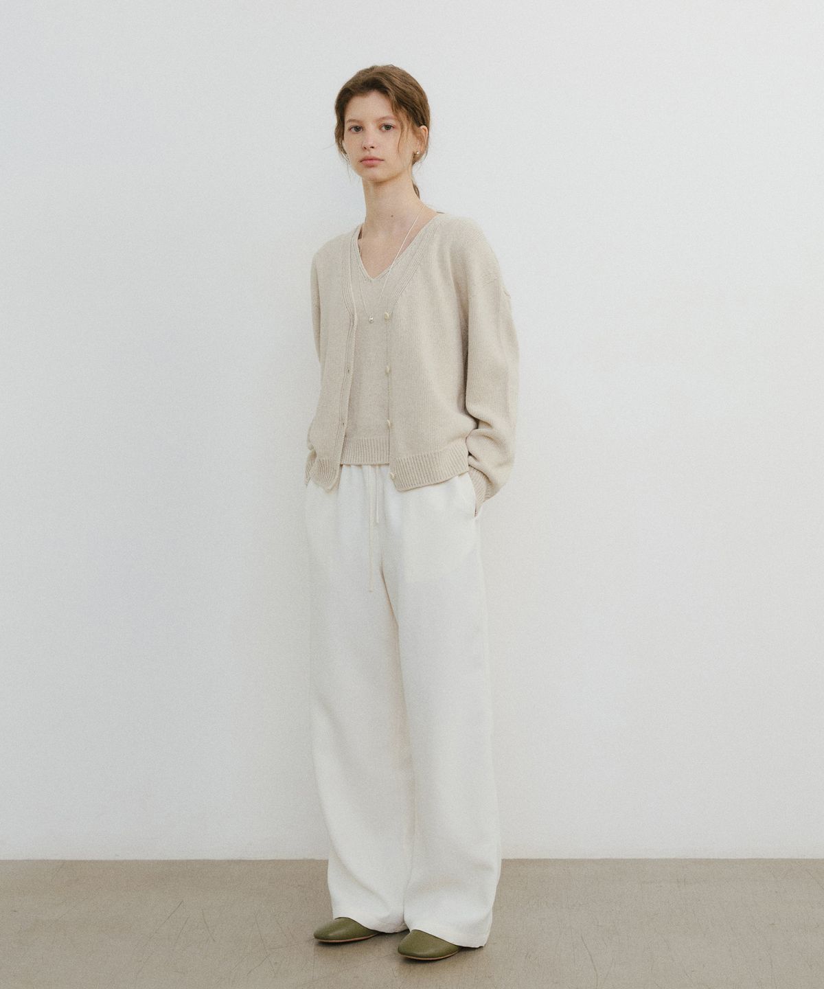 유라고(URAGO) Cotton slub knit cardigan