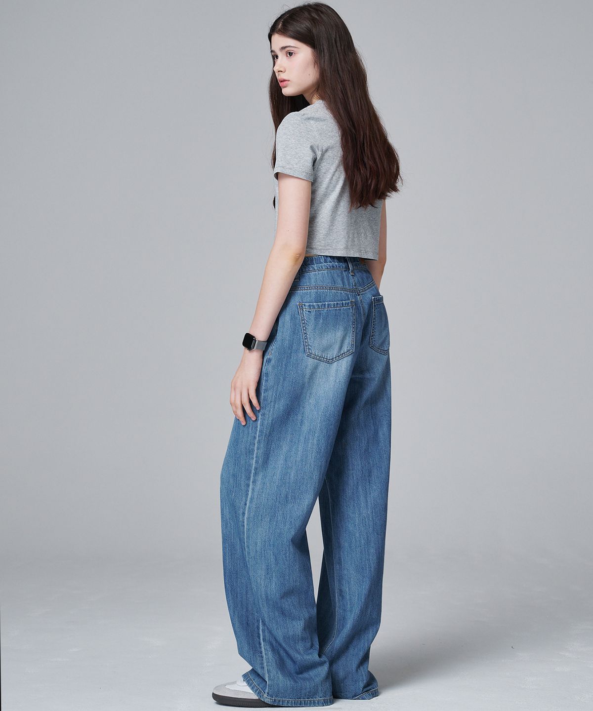 마롭(MALOUPE) 9141  소프트 경량 와이드 데님팬츠 (미디움 인디고)