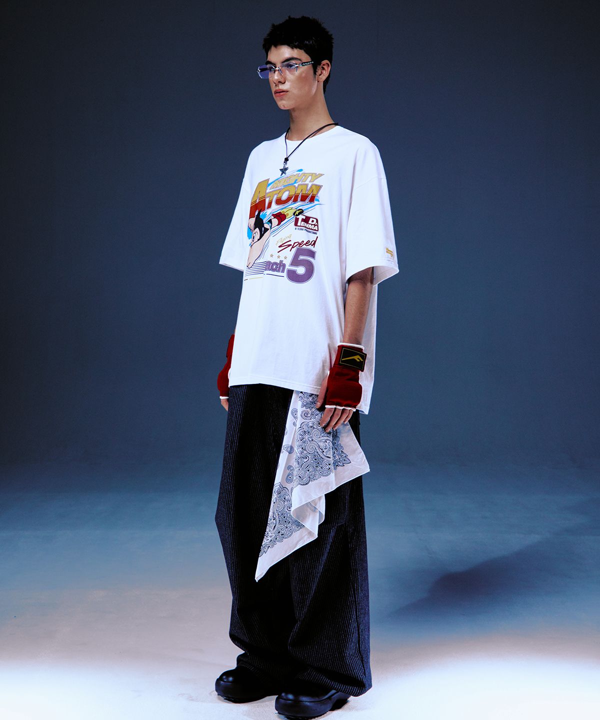 ★MAINBOOTH★Mach 5 Oversized T-shirt(WHITE)★正規品/送料込 MUSINSA公式 | MAINBOOTH [Atom] Speed T-shirt (White)