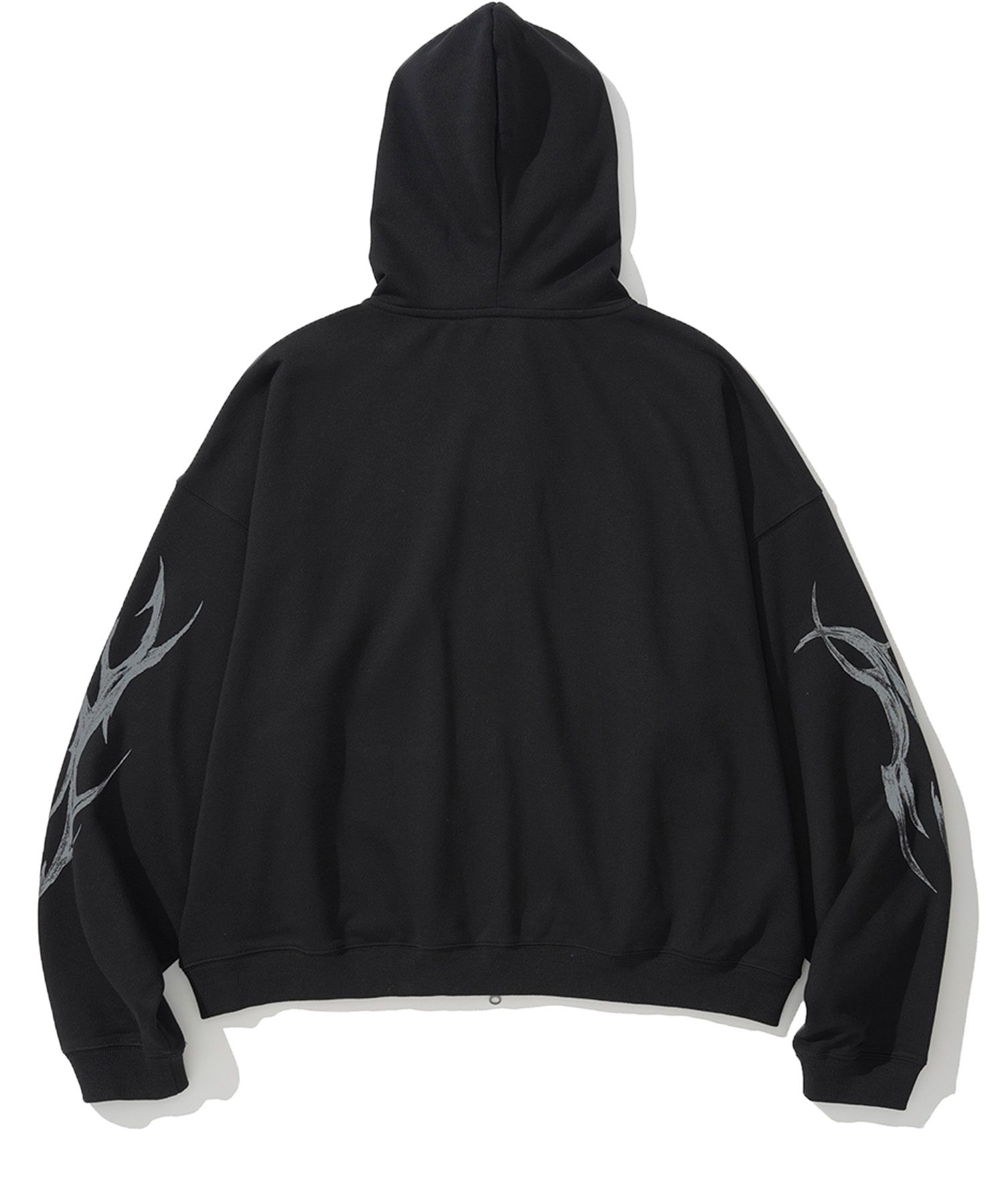 MUSINSA公式 | NOT4NERD Dagger Tribal Logo Hood Zip Up - Black