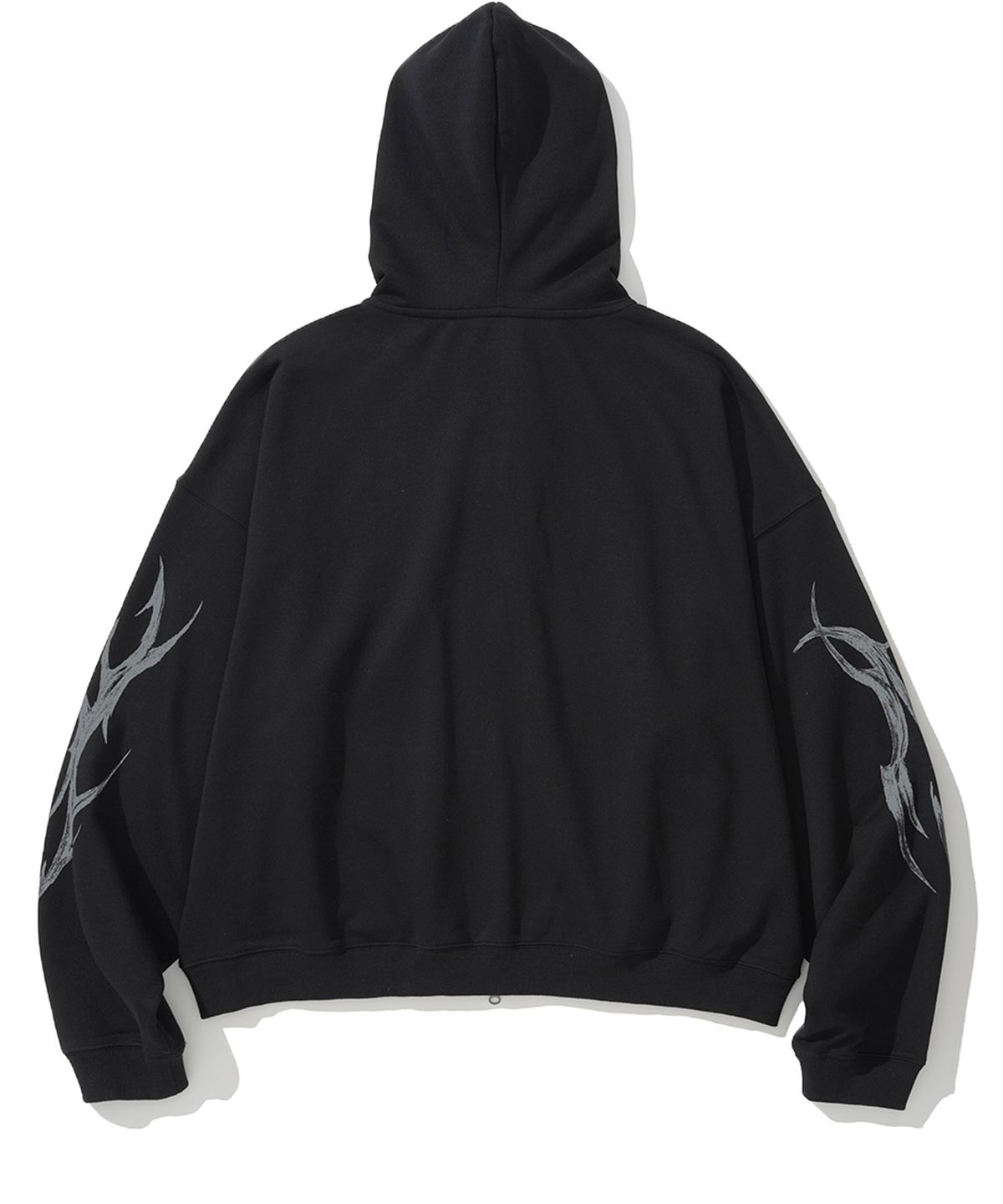 낫포너드(NOT4NERD) Dagger Tribal Logo Hood Zip Up - Black