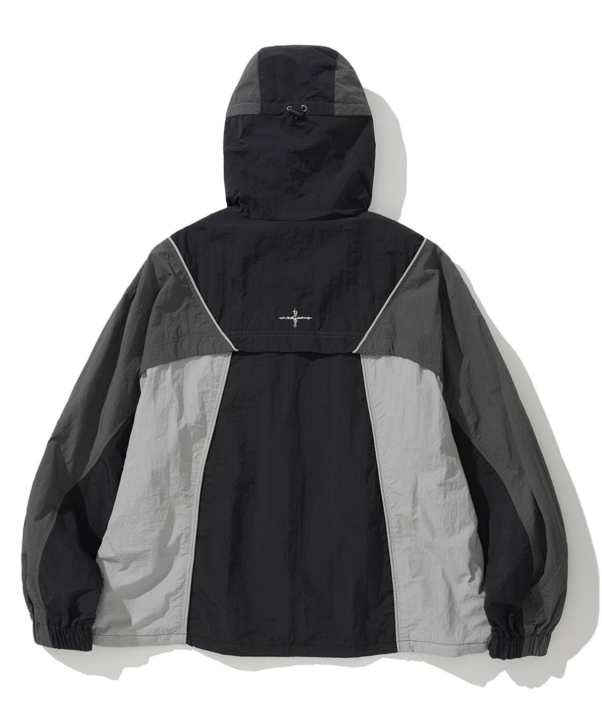 낫포너드(NOT4NERD) Colour Block Nylon Windbreaker Jacket - Charcoal