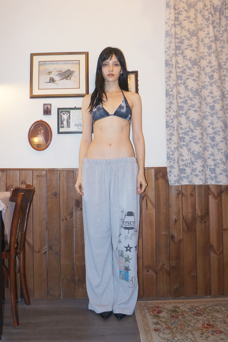 MUSINSA公式 | TOOMUCHTAX PRINTED WAFFLE PANTS (GREY)