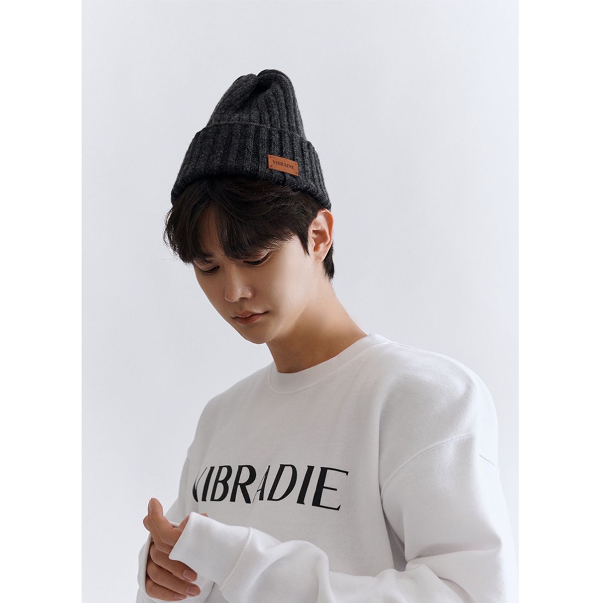 바이브라디(VIBRADIE) VB 남성 로고 화이트 맨투맨