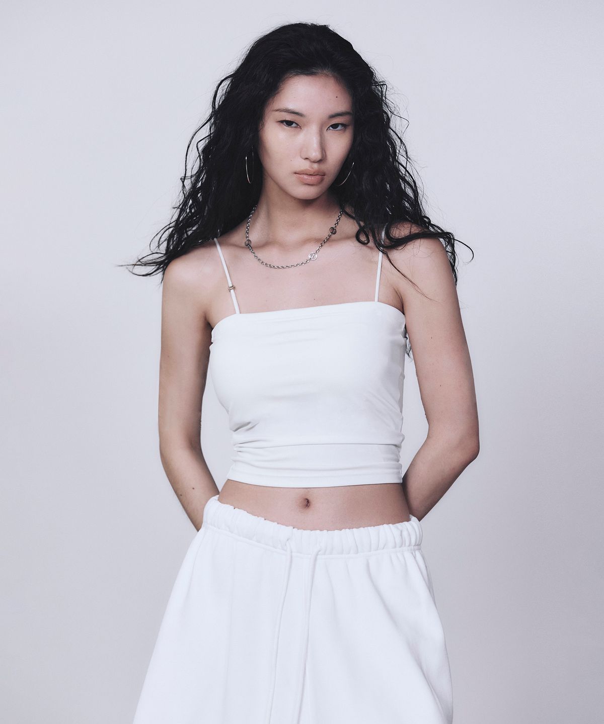 트리밍버드(TREEMINGBIRD) Bra Cap Camisole [ White ]