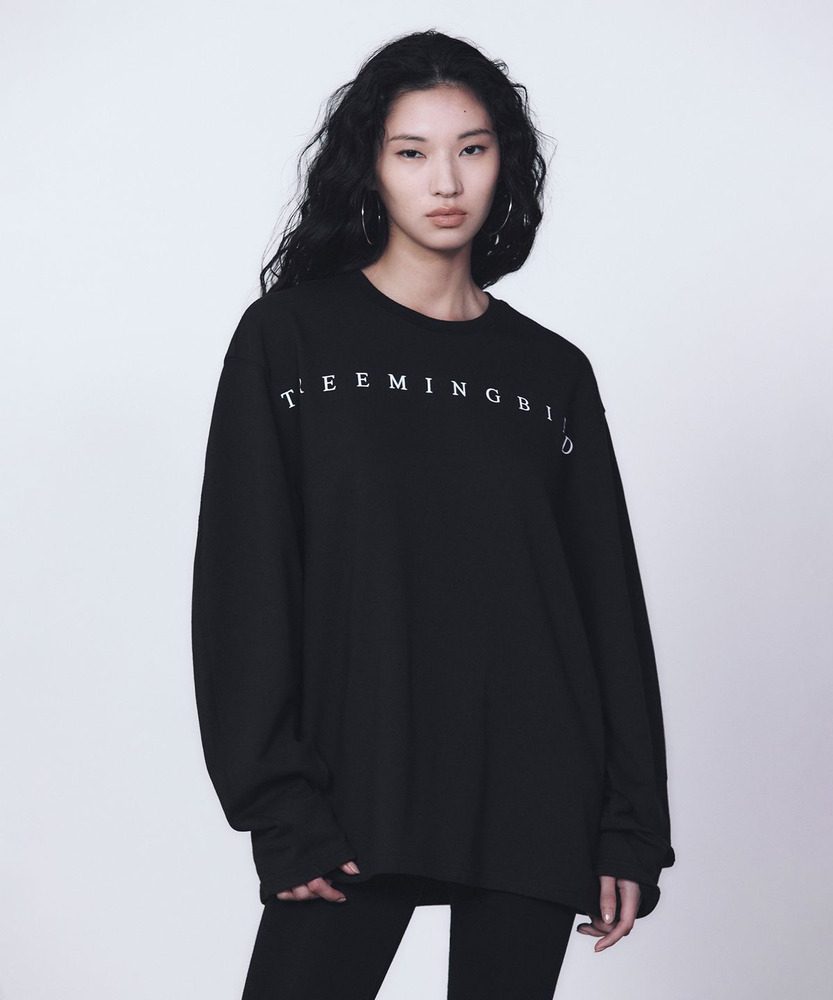 트리밍버드(TREEMINGBIRD) Horizon Logo Long Sleeves [ Black ]