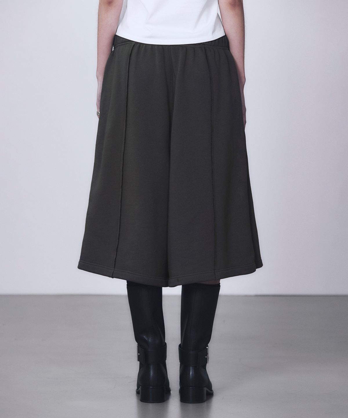 트리밍버드(TREEMINGBIRD) Zipper Finishing Sweat Bermuda Pants [ Charcoal ]
