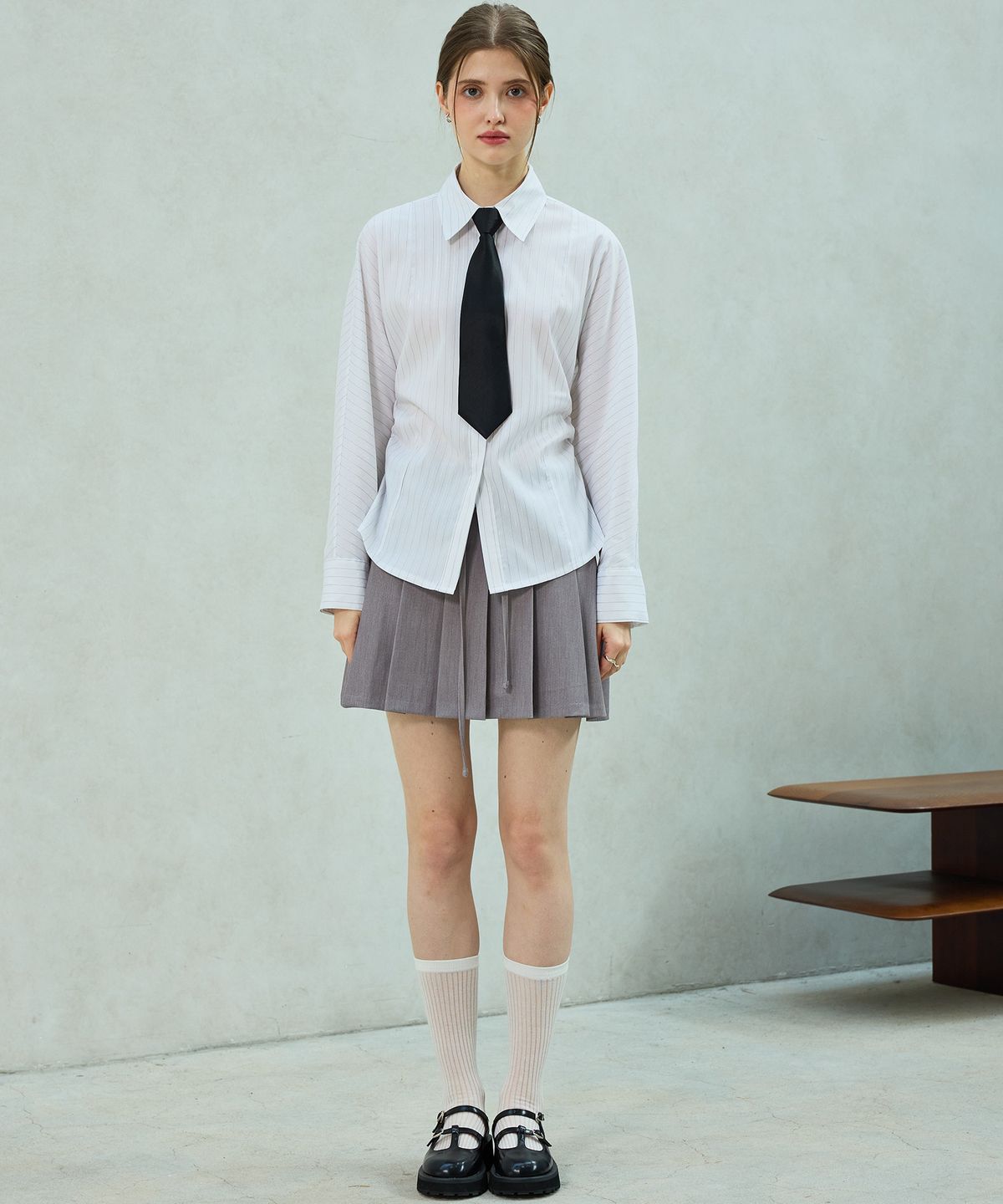 아리킴(ARIKIM) DOROTHY PLEATS SKIRT PANTS / SAND GRAY
