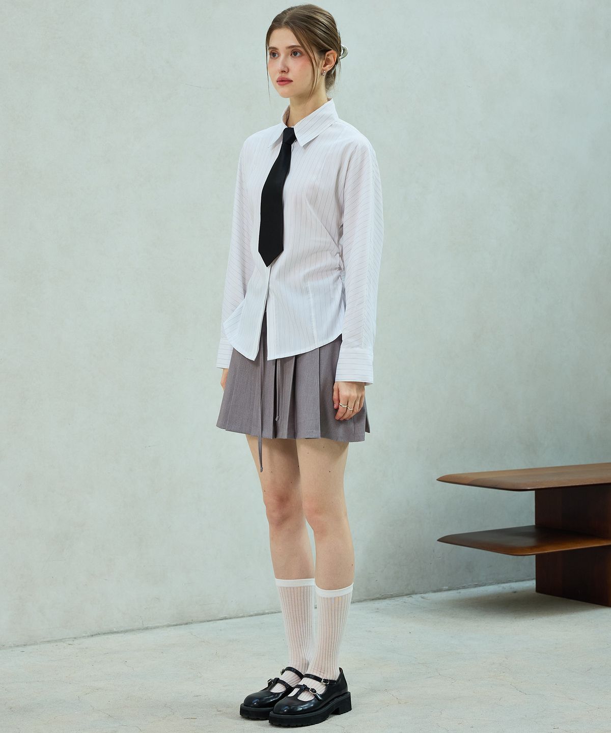 아리킴(ARIKIM) DOROTHY PLEATS SKIRT PANTS / SAND GRAY