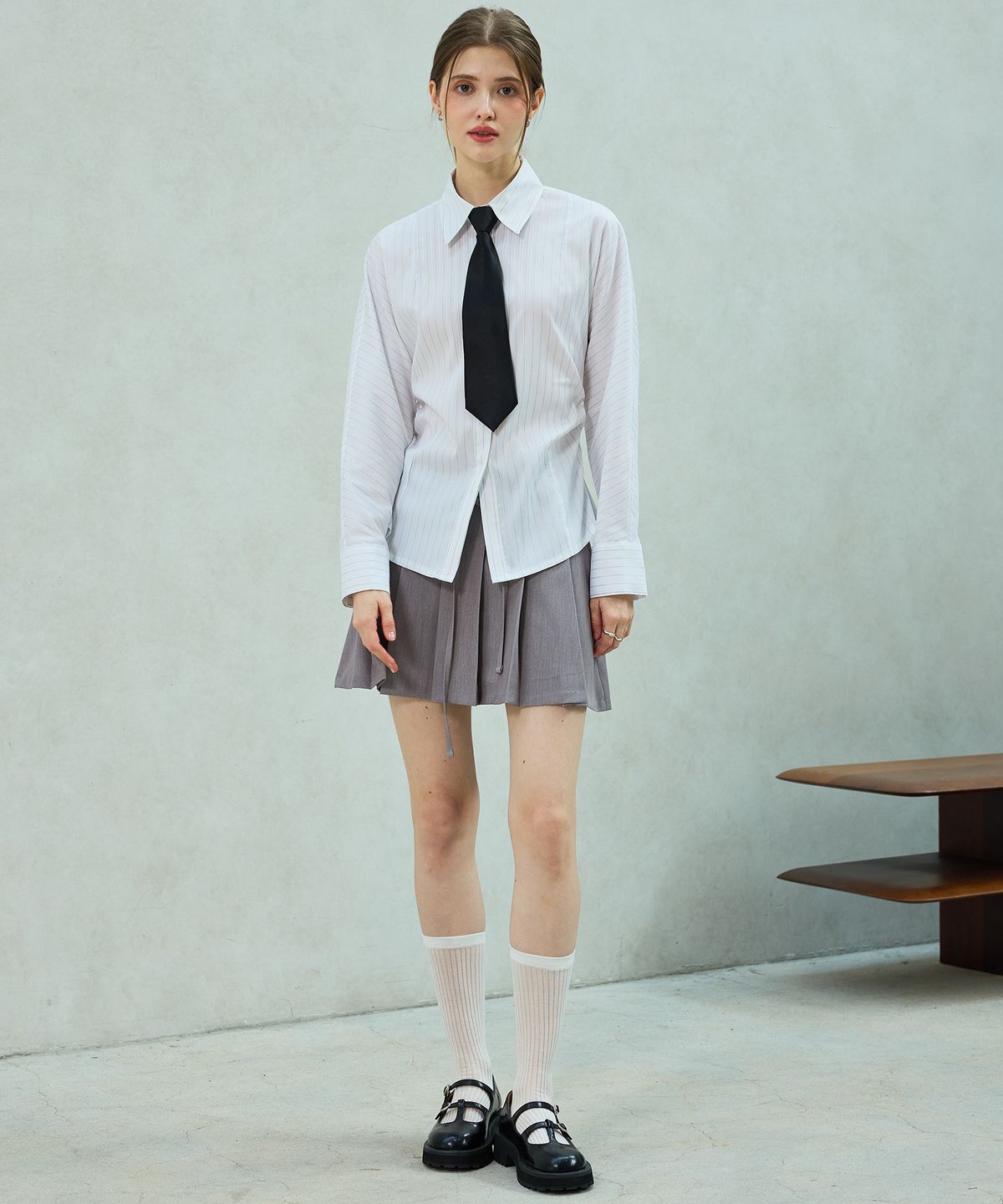 아리킴(ARIKIM) DOROTHY PLEATS SKIRT PANTS / SAND GRAY