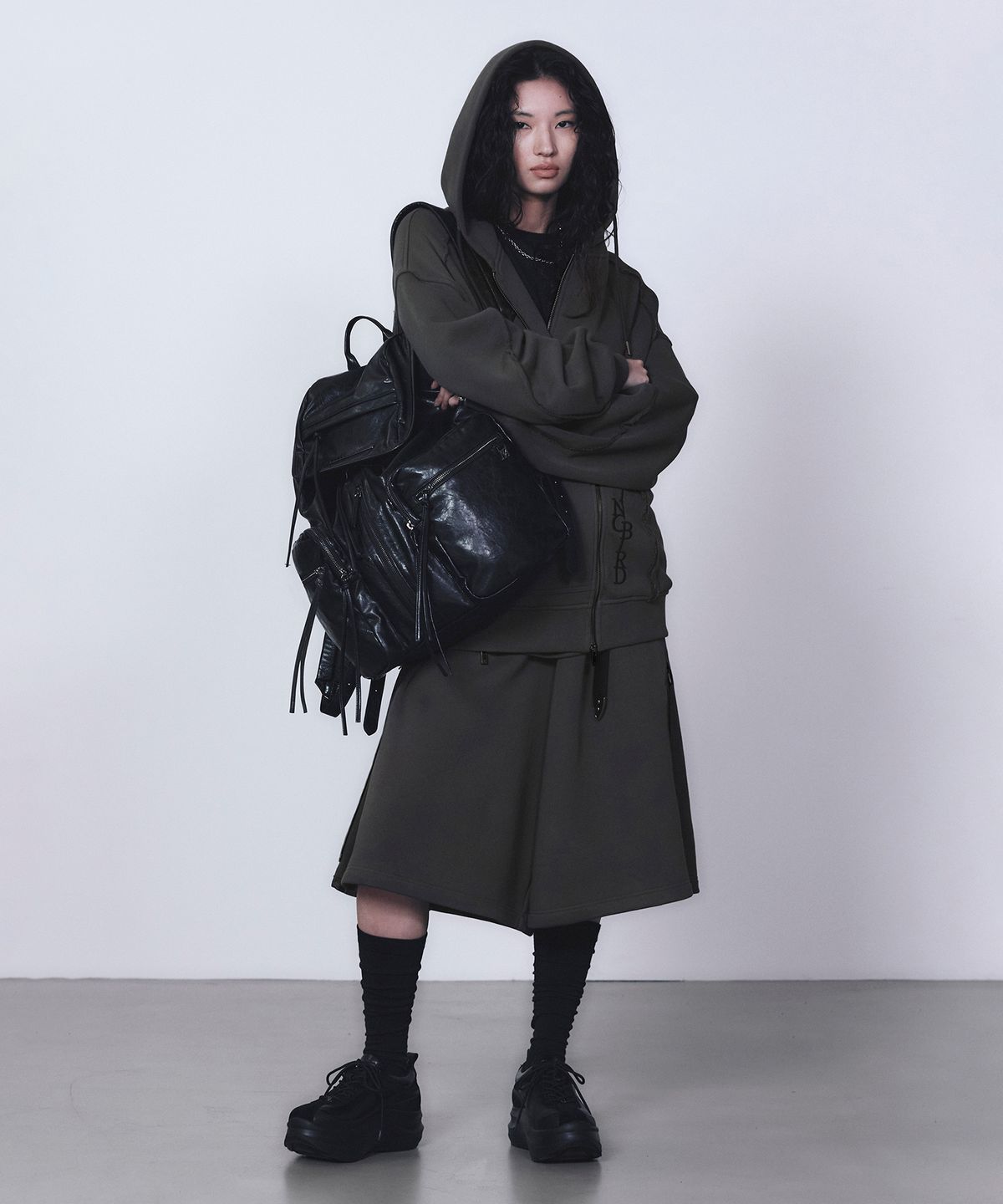 트리밍버드(TREEMINGBIRD) Zipper Finishing Sweat Hoodie Zip-up [ Charcoal ]