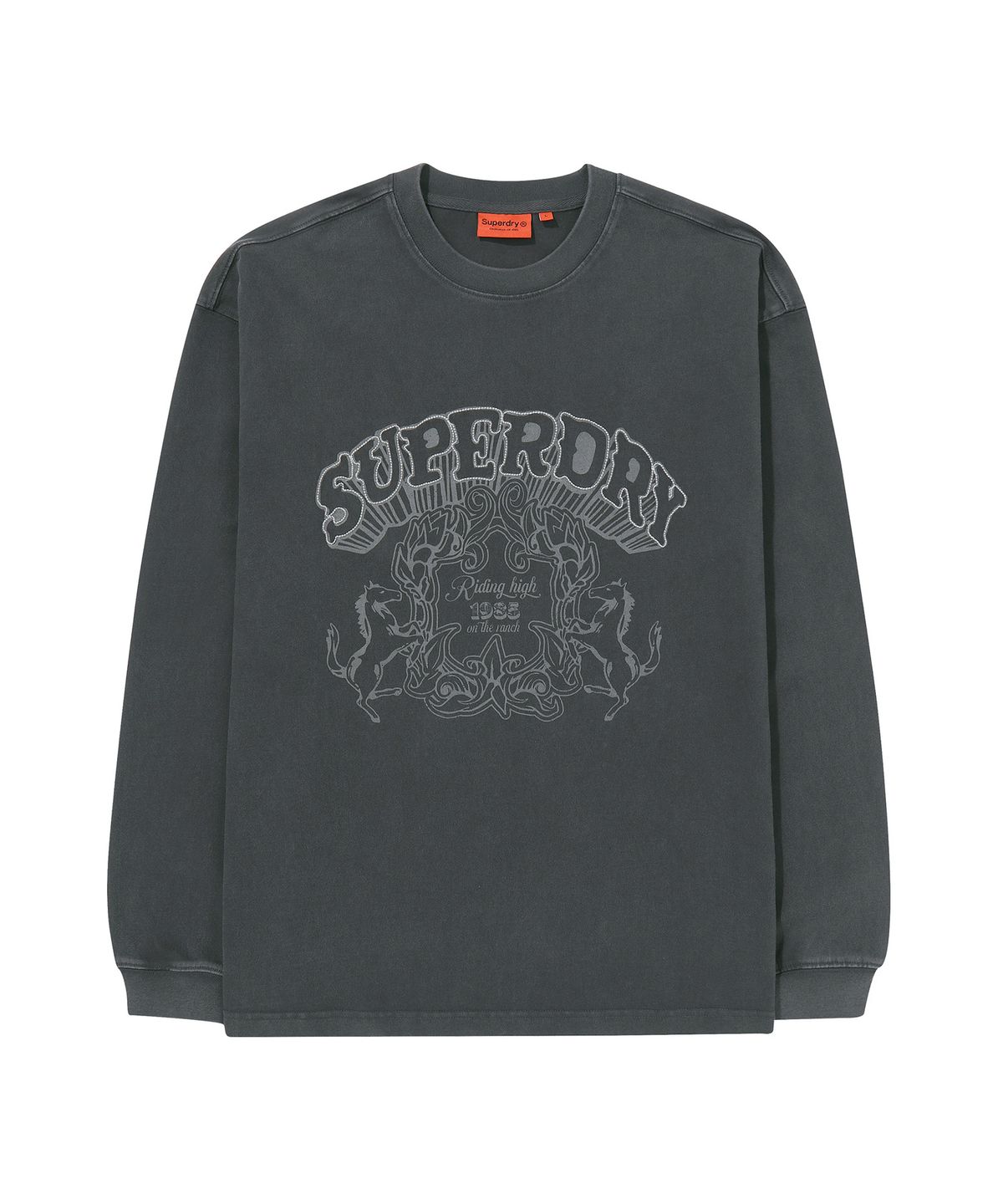 슈퍼드라이(SUPERDRY) 빈티지 워크 워시드 롱슬리브 다크 그레이