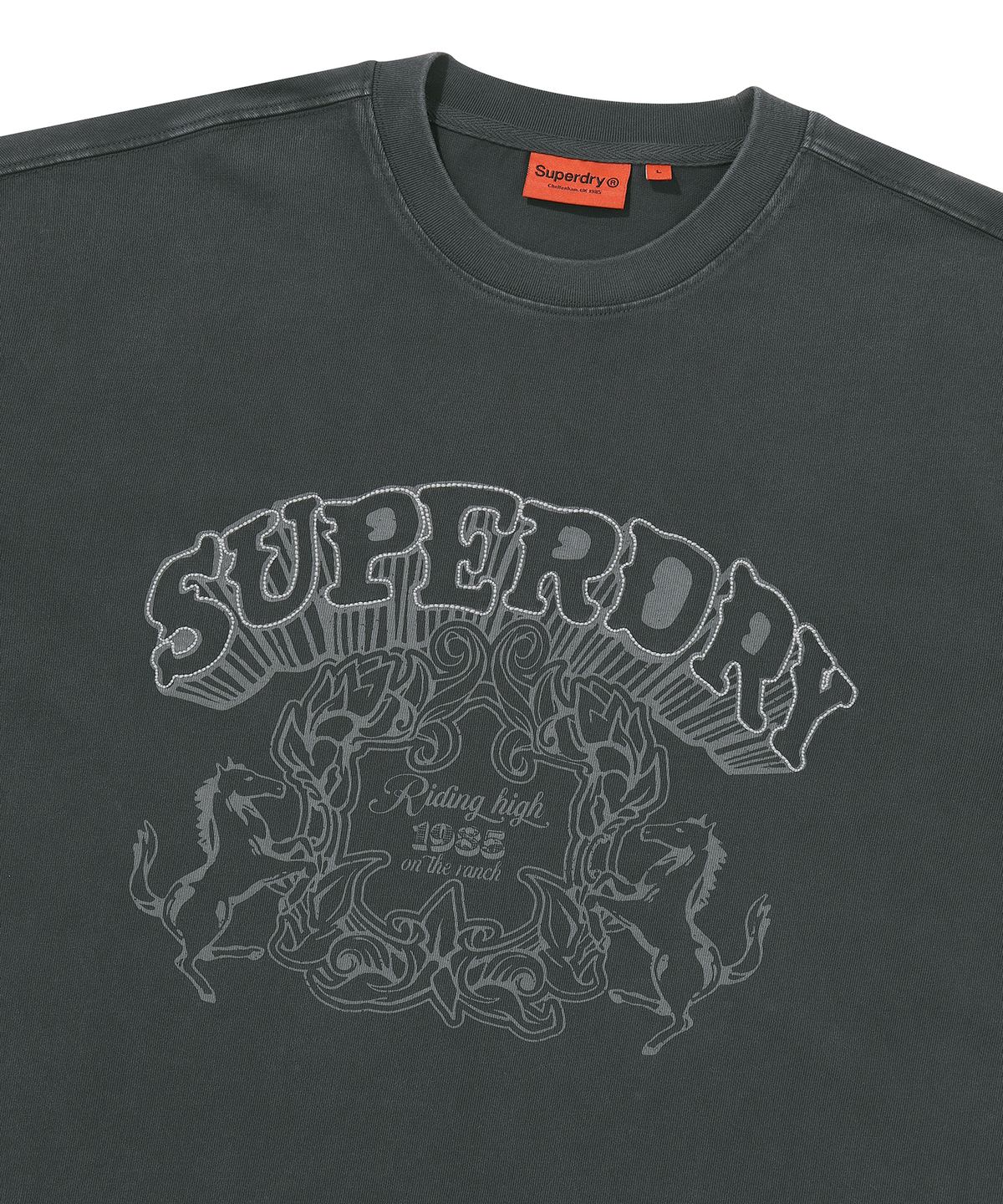 슈퍼드라이(SUPERDRY) 빈티지 워크 워시드 롱슬리브 다크 그레이