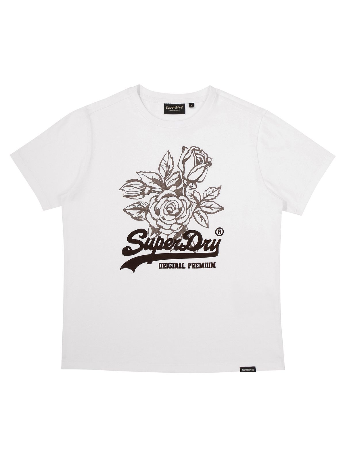 슈퍼드라이(SUPERDRY) W 빈티지 플라워 티셔츠 화이트