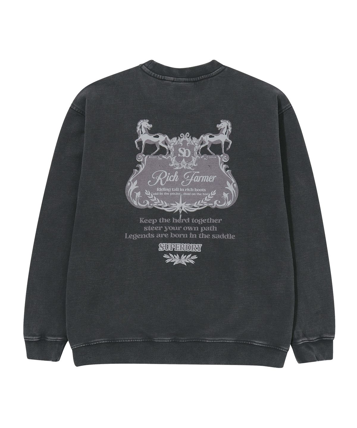 슈퍼드라이(SUPERDRY) 리치 파머 그래픽 스웨트셔츠 다크 그레이