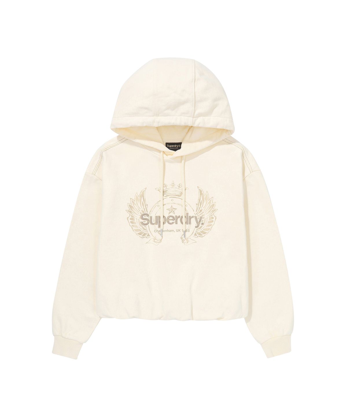 슈퍼드라이(SUPERDRY) W 빈티지 워시드 크롭 후드 크림