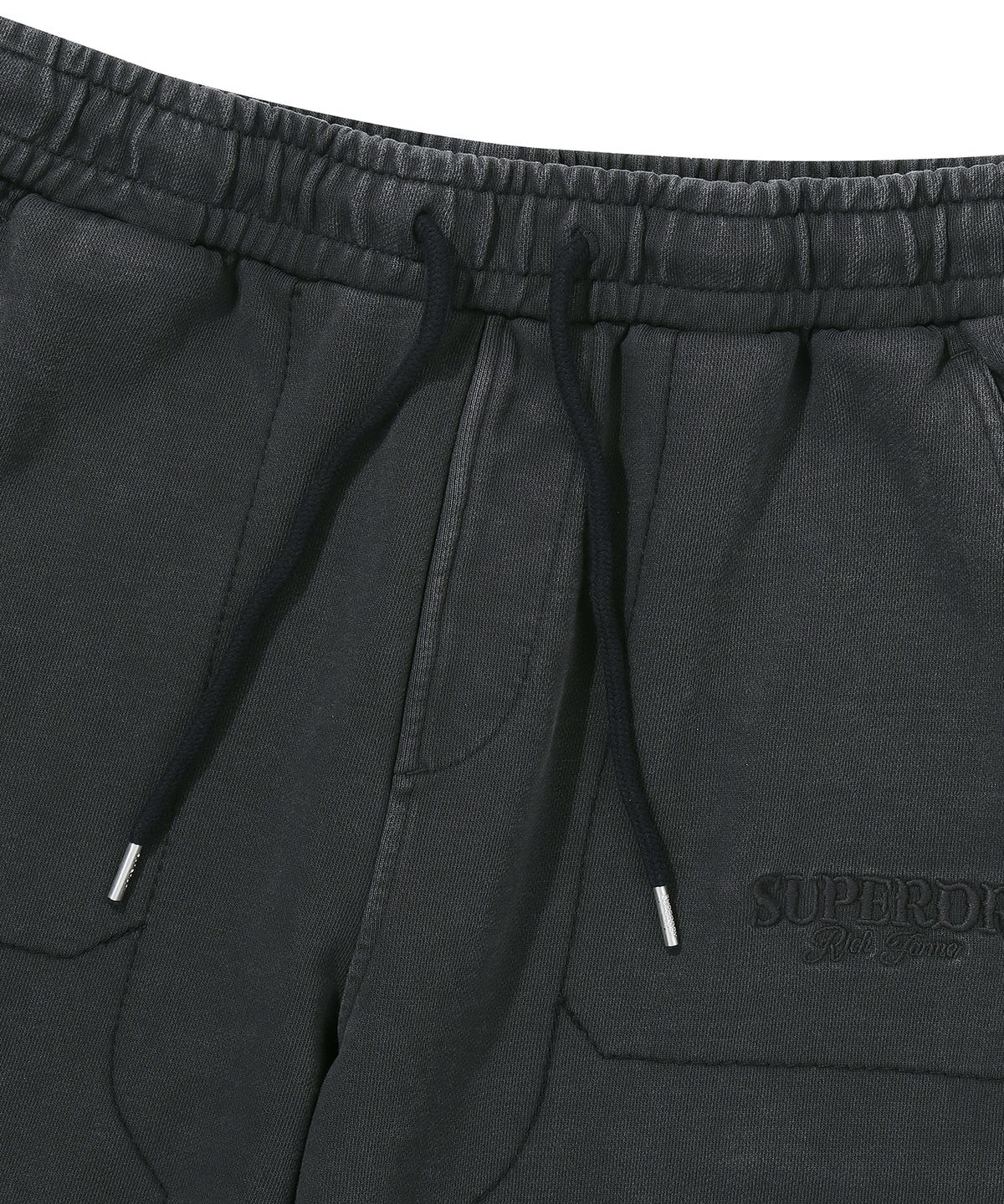 슈퍼드라이(SUPERDRY) 빈티지 워시드 와이드 스웨트팬츠 다크 그레이