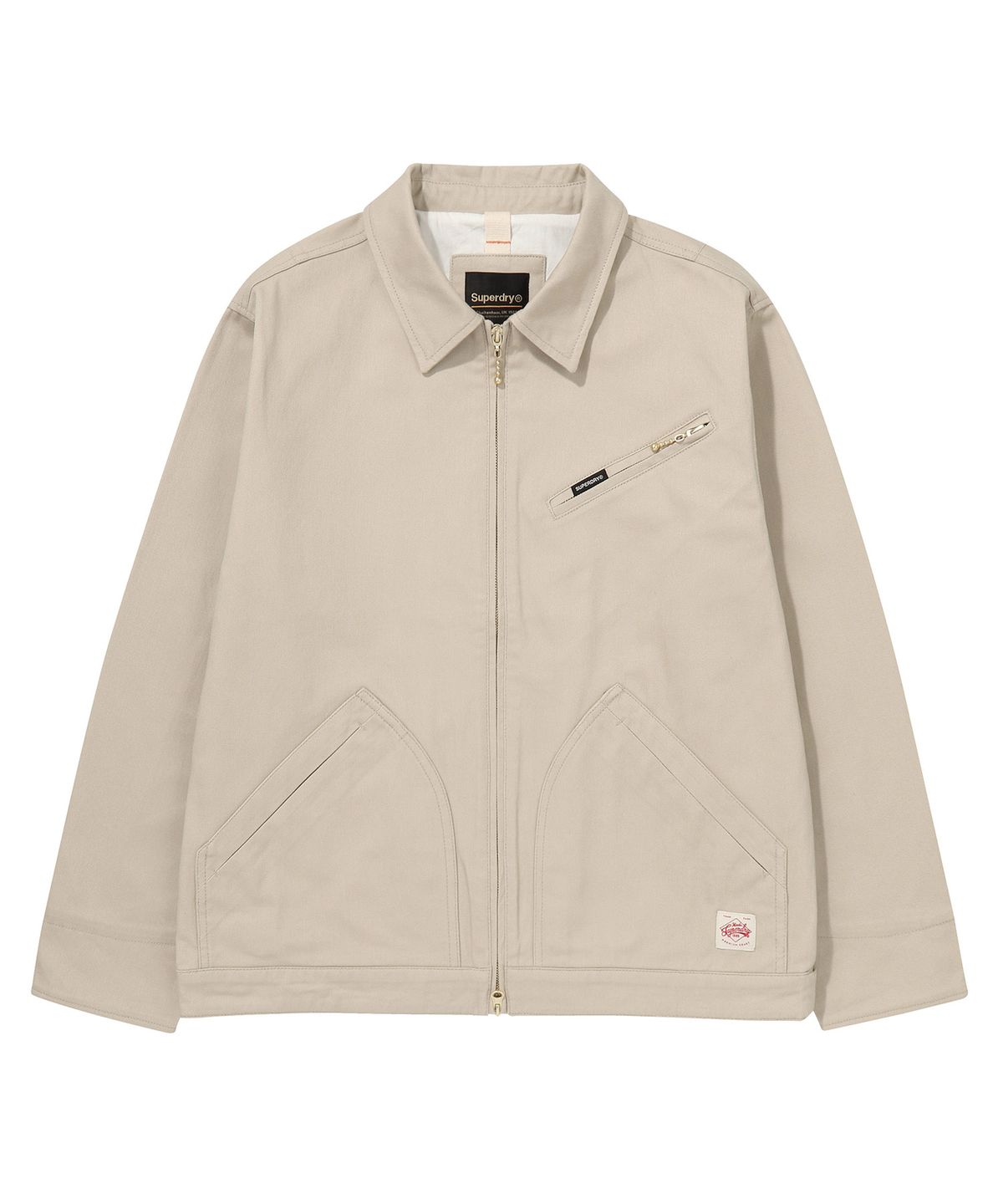슈퍼드라이(SUPERDRY) 집업 워크 자켓 라이트 베이지