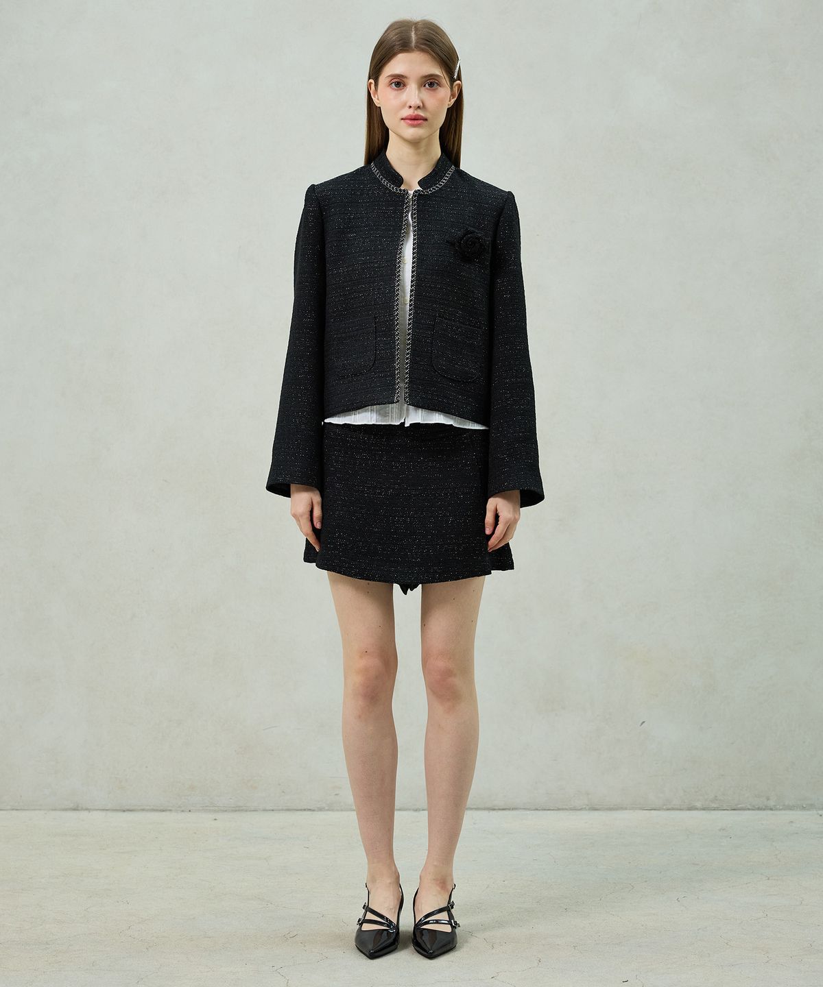 아리킴(ARIKIM) AGLOW TWEED JACKET / BLACK