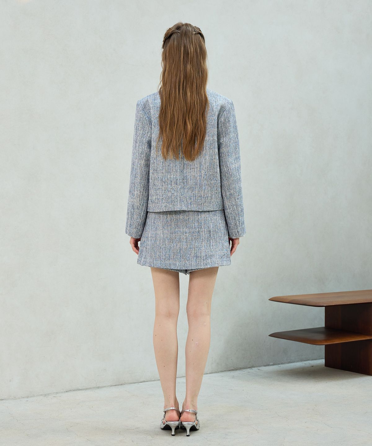아리킴(ARIKIM) CHERISH TWEED SKIRT PANTS / SKY BLUE