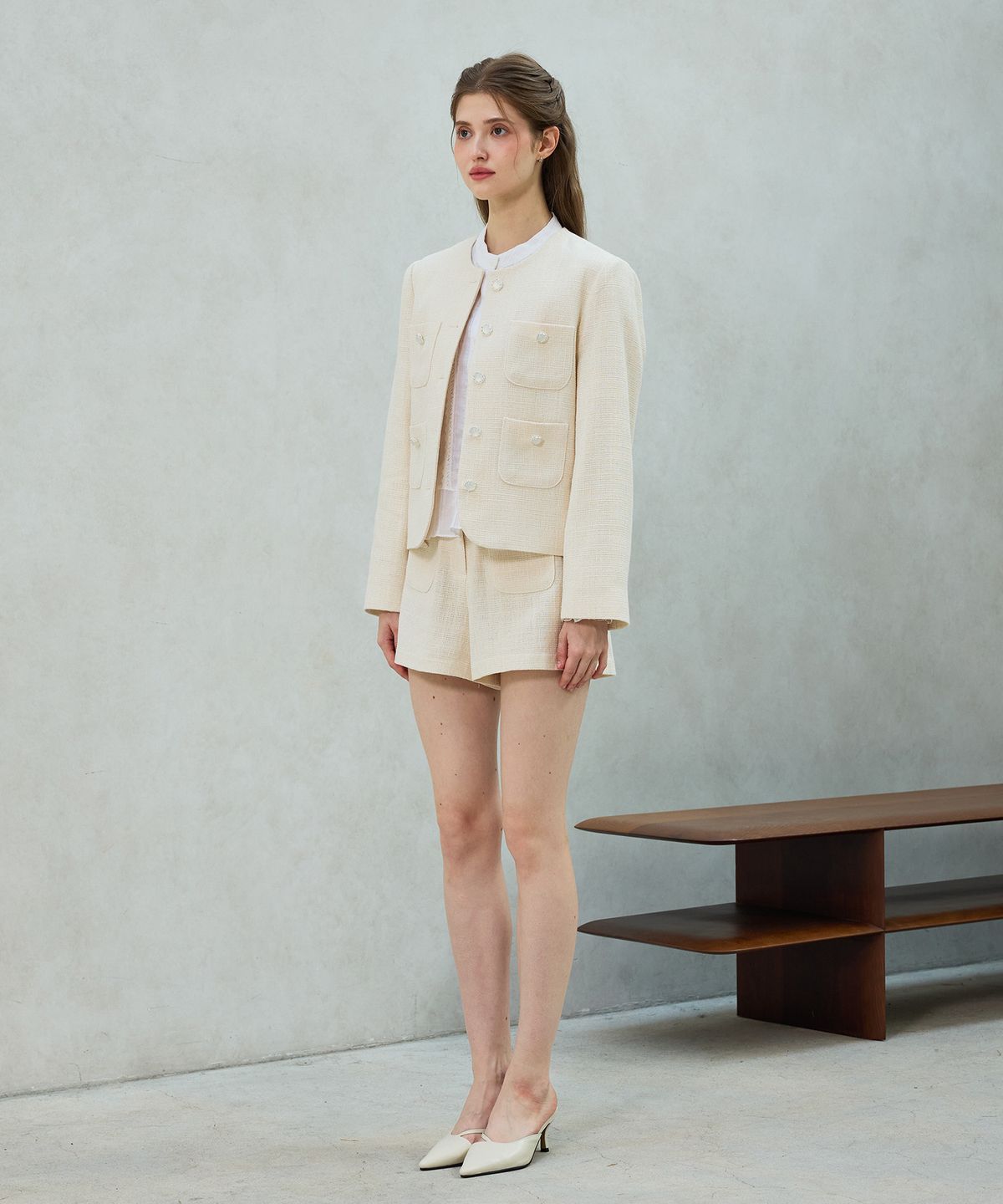 아리킴(ARIKIM) CHERISH TWEED SHORTS PANTS / WHITE