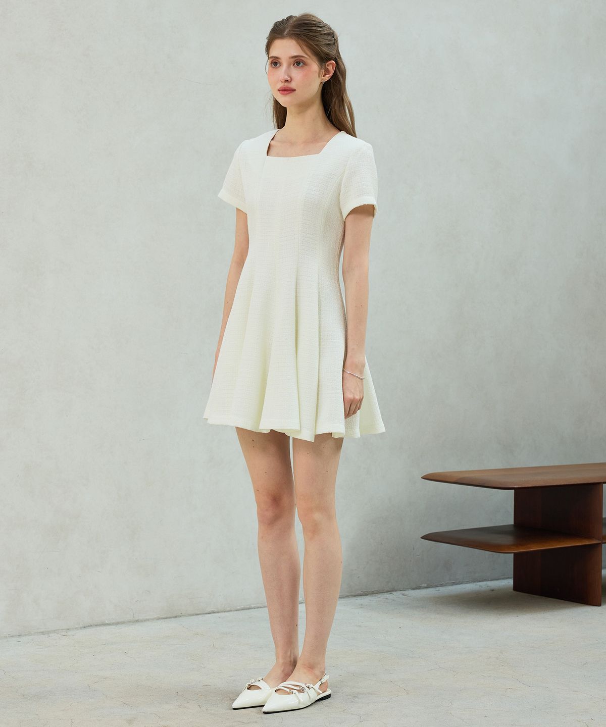 아리킴(ARIKIM) LANI TWEED DRESS / WHITE