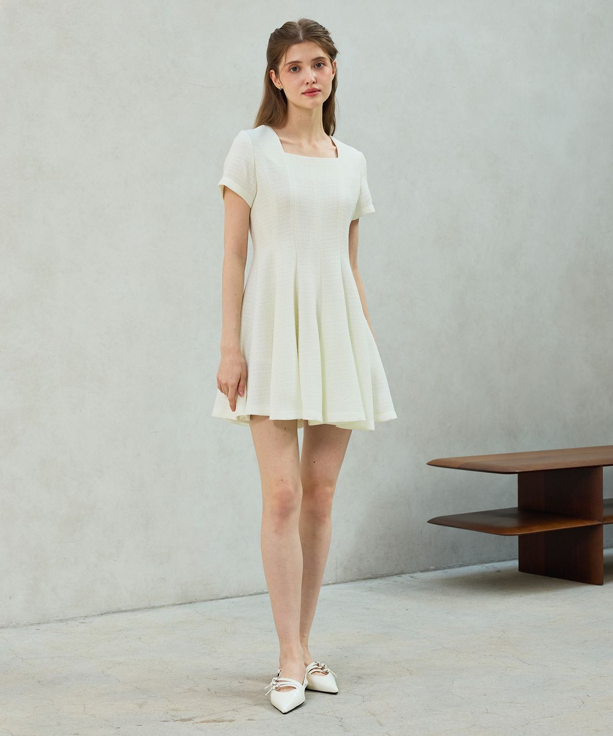 아리킴(ARIKIM) LANI TWEED DRESS / WHITE