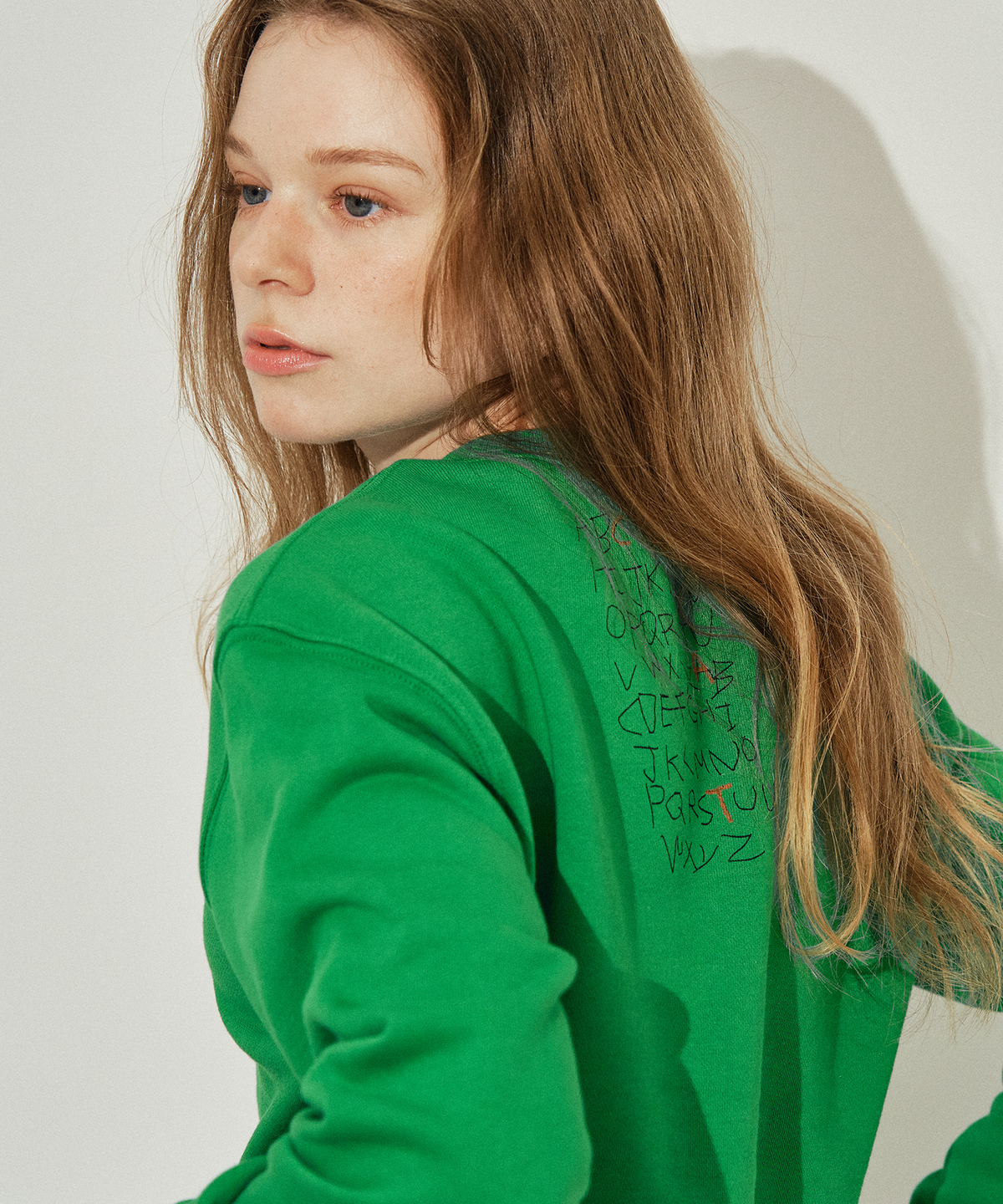 사라나기(SARANAGI) SE05811- crop sweatshirt (green)