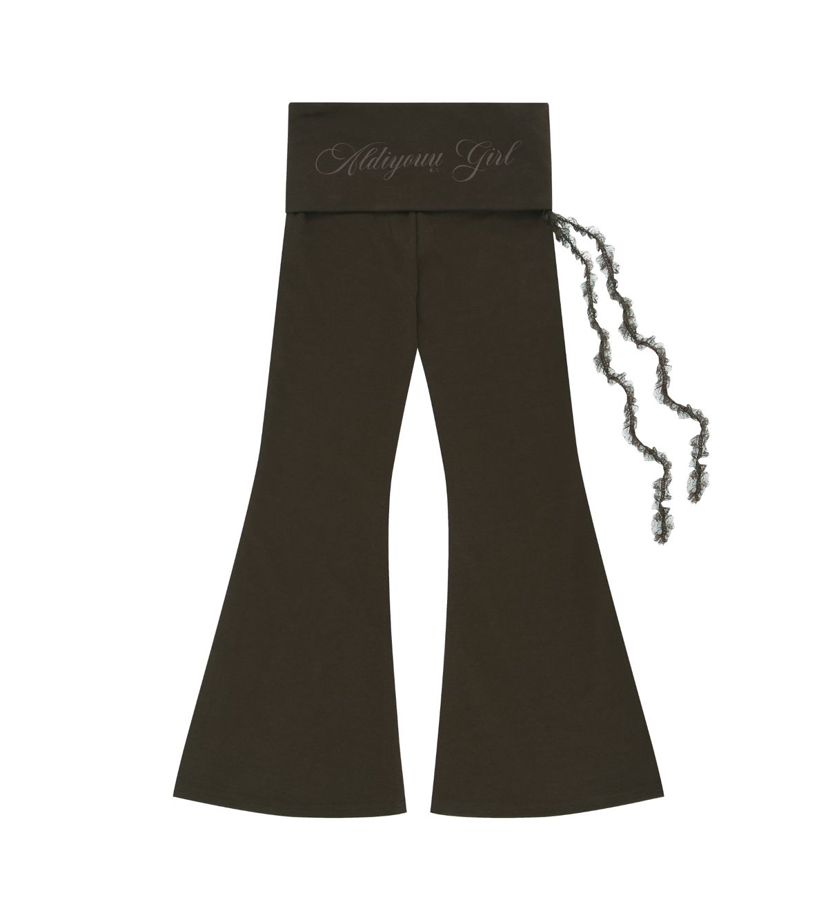 알디유(ALDIYOUU) Lace flared pants (Brown)