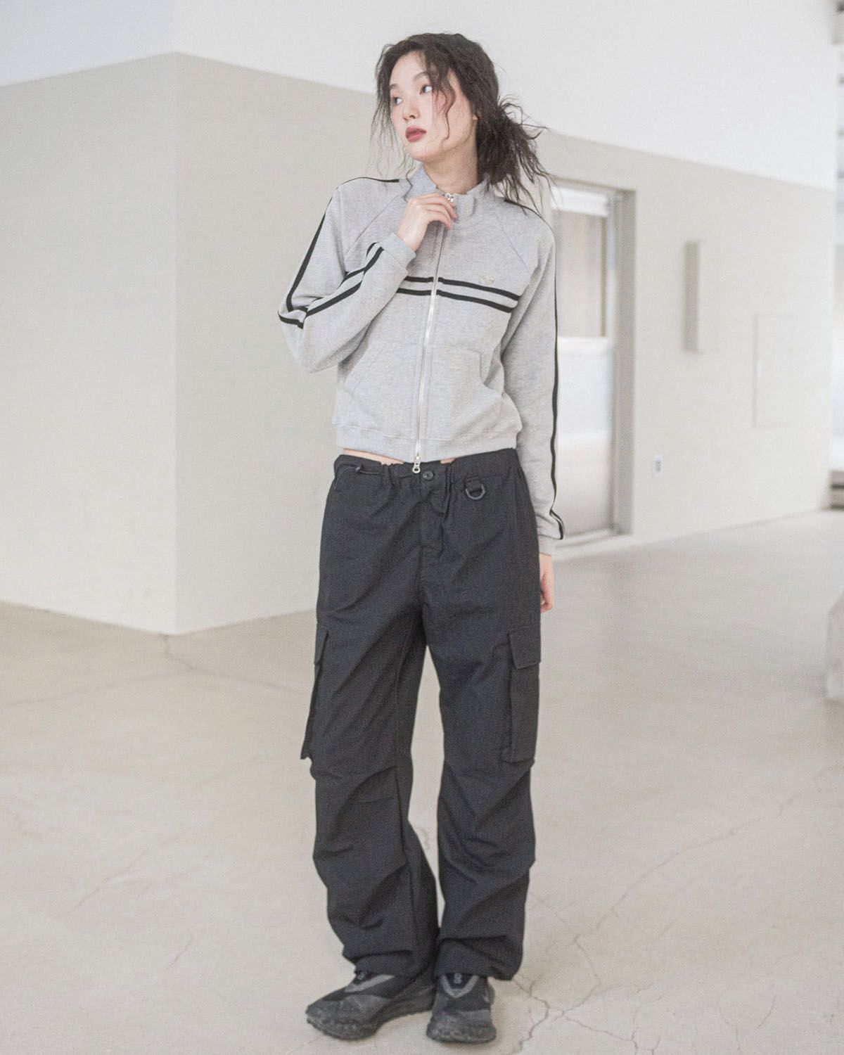 해비즘(HAVISM) PARACHUTE CARGO PANTS(BLACK)