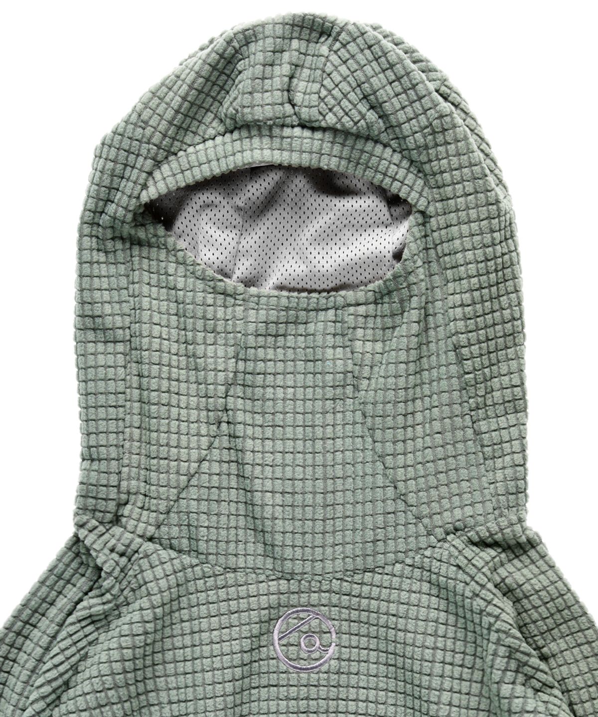 더왈드(THEWARLD) Waffle Balaclava Hoodie green