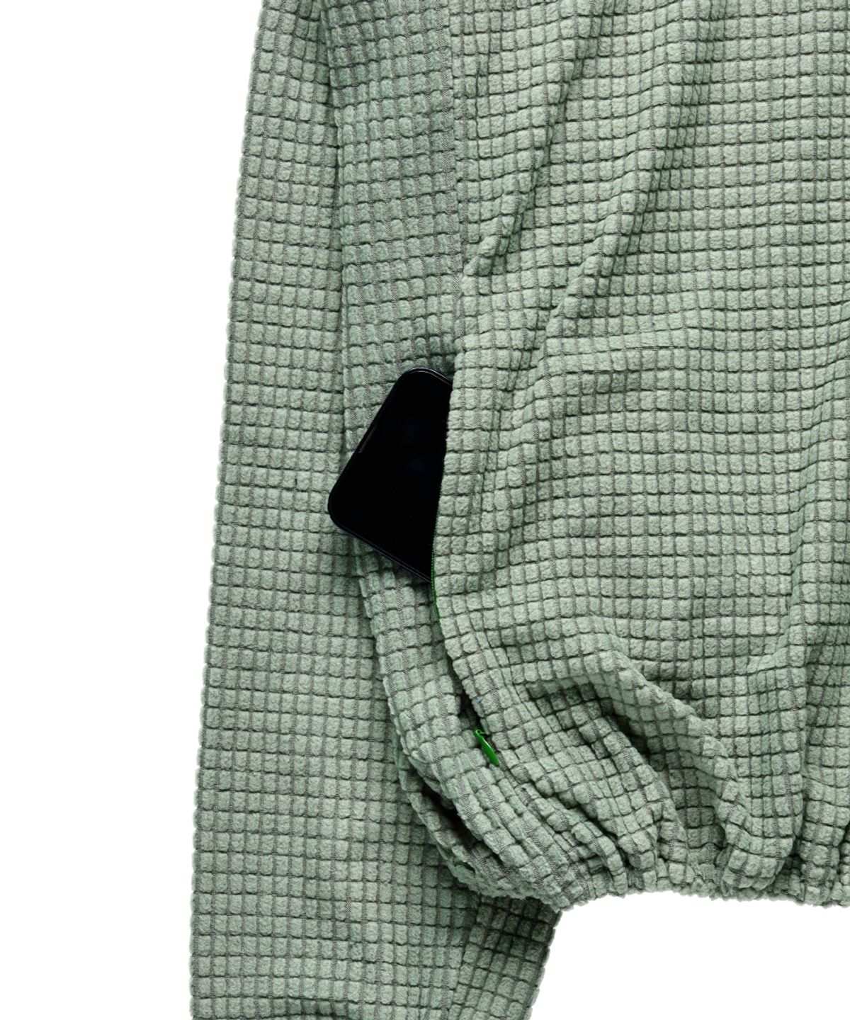 더왈드(THEWARLD) Waffle Balaclava Hoodie green