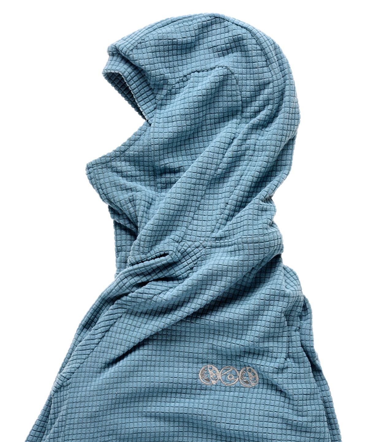 더왈드(THEWARLD) Waffle Balaclava Hoodie blue