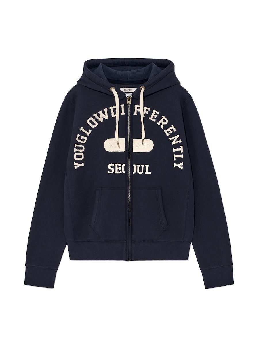 MUSINSA公式 | GLOWNY BOYFRIEND BOXY ZIP UP (NAVY)