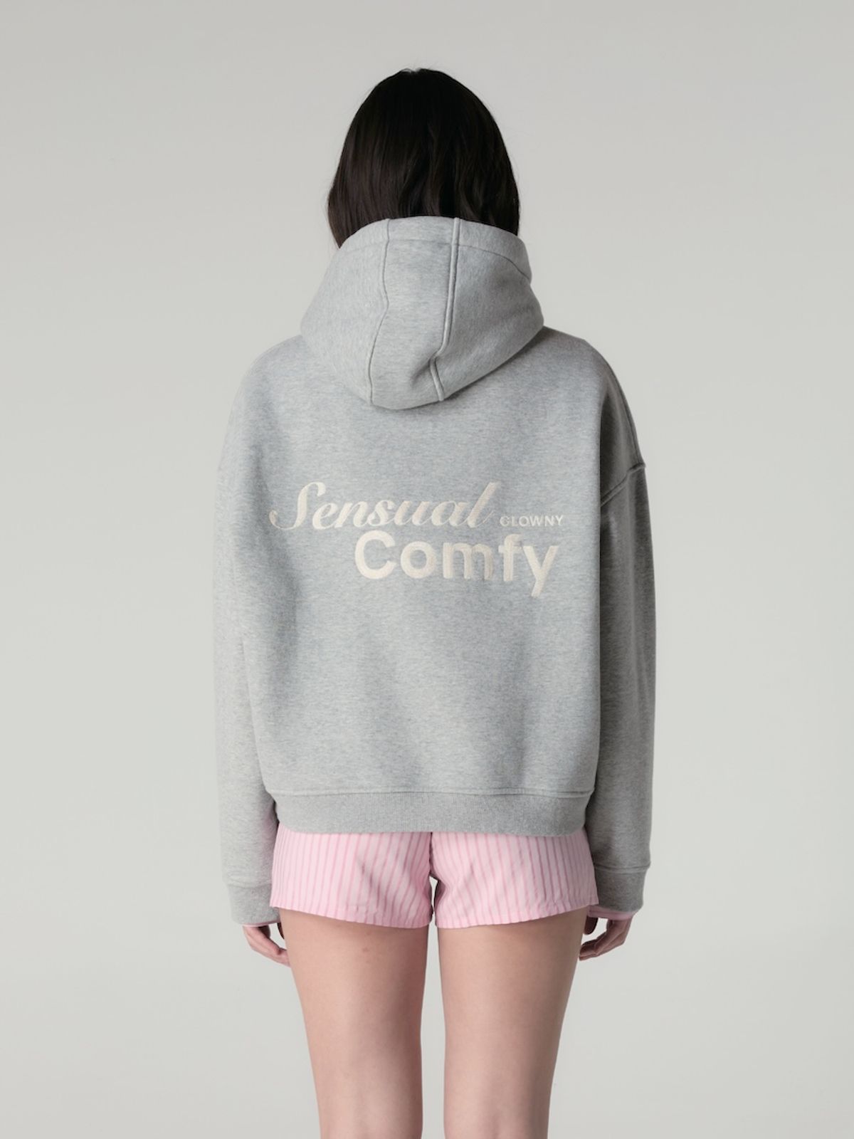 글로니(GLOWNY) OVERSIZED COMFY HOODIE (GRAY)