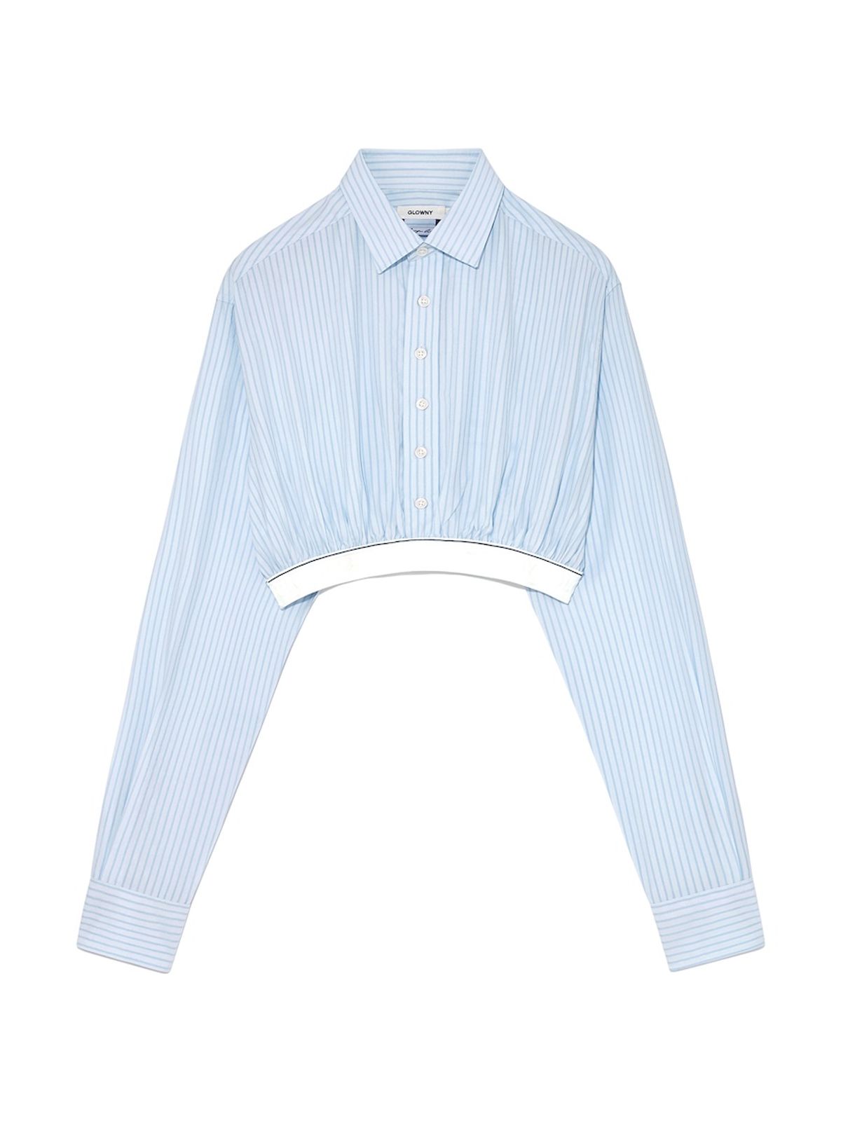 글로니(GLOWNY) WILLY CROP SHIRT (BABYBLUE STRIPE)