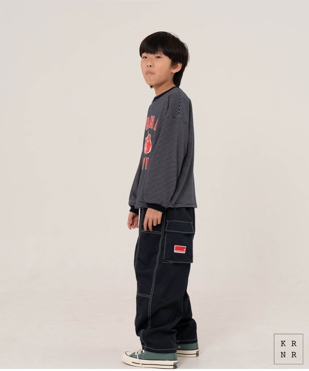 쿠르나르(KRNR) 인터 카고 블록 롱 팬츠 블랙