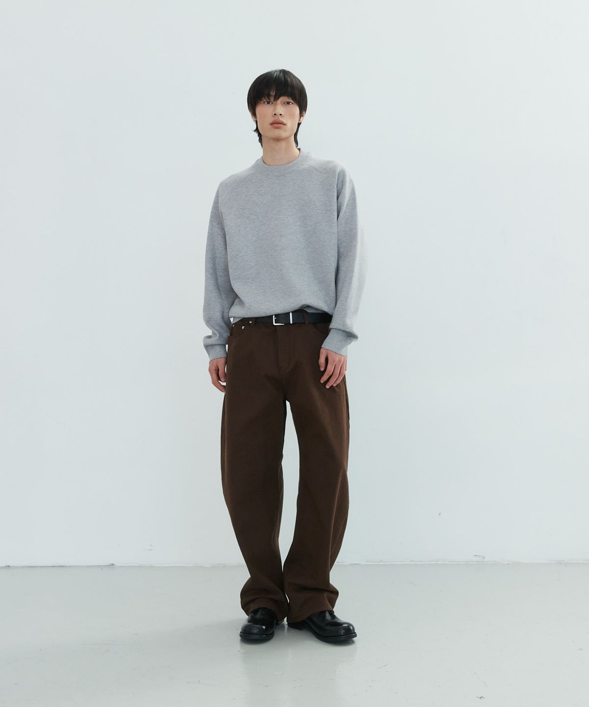 르아르(LEIRE) 에브리데이 커브드 데님 팬츠 [브라운]